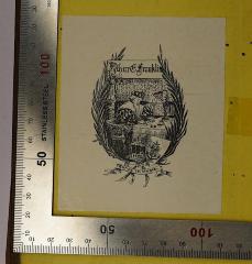 - (Franklin, Arthur E.), Etikett: Exlibris; 'Arthur E. Franklin
Tutus in undis.'. 