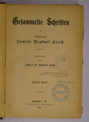 GB M 3678 : Gesammelte Schriften. 2 (1904)