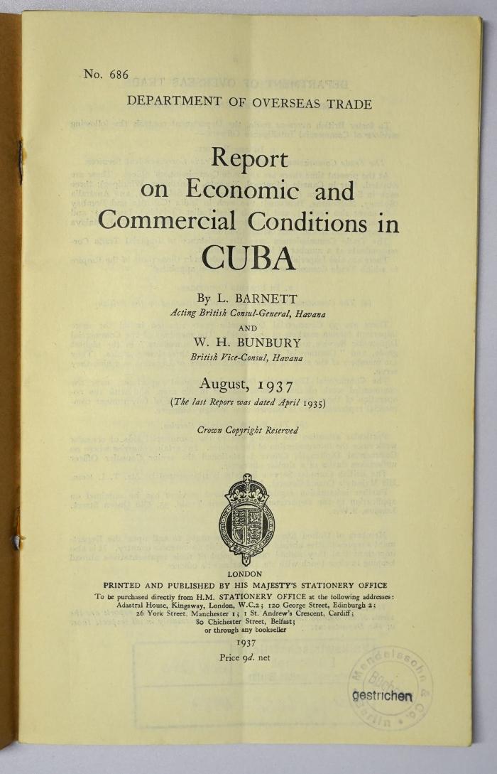 Icd 240 : Report on Economic and Commercial Conditions in Cuba (1937)