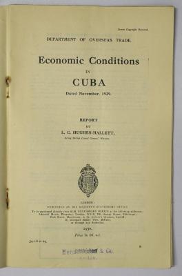 Icd 240 : Economic Conditions in Cuba (1930)