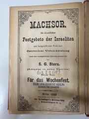 GB M 4398 : Machsor. 9, Für das Wochenfest (1893)