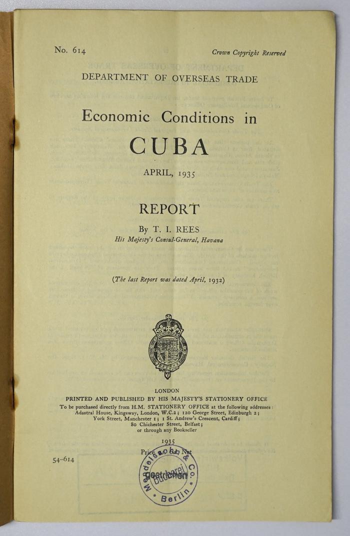 Icd 240 : Economic Conditions in Cuba (1935)