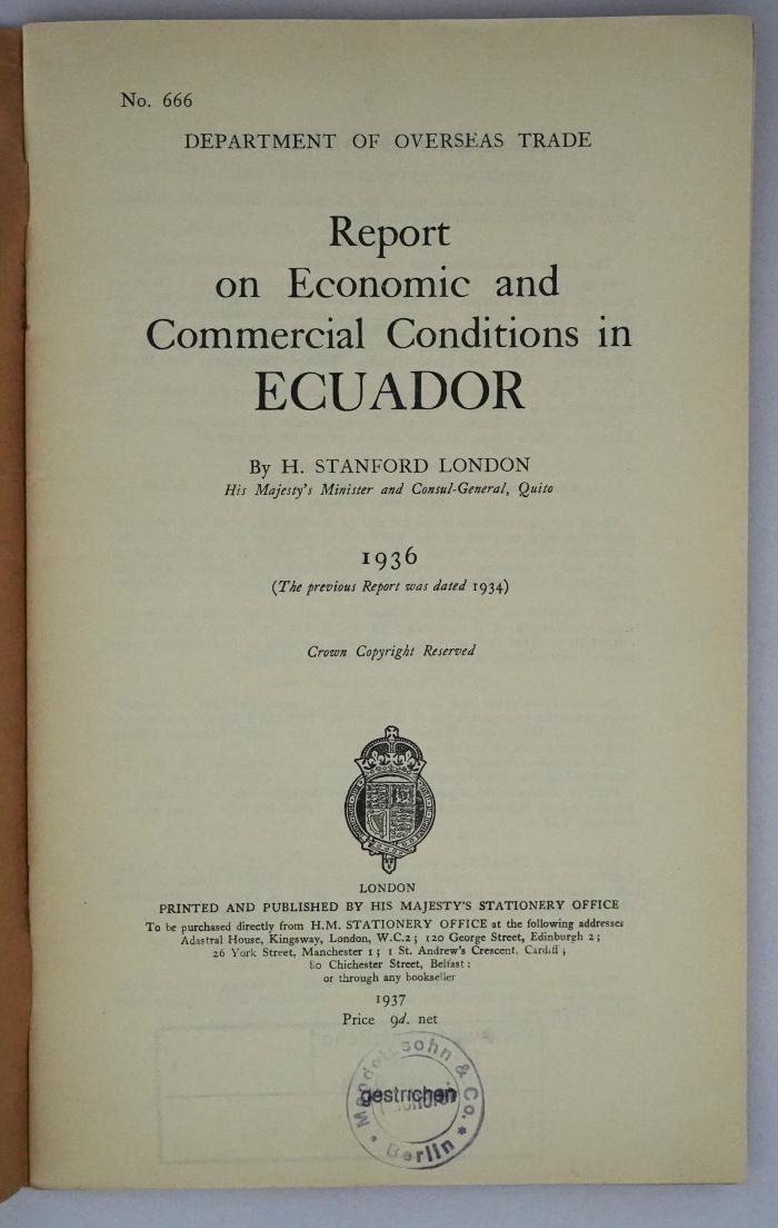 Ice 757 : Report on Economic and Commercial Conditions in Ecuador (1937)