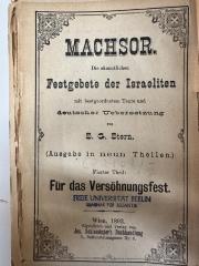 GB M 4393 : Machsor. 4, Für das Versöhnungsfest (1893)