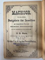 GB M 4397 : Machsor. 8, Für den 7. und 8. Tag des Pessachfestes (1887)