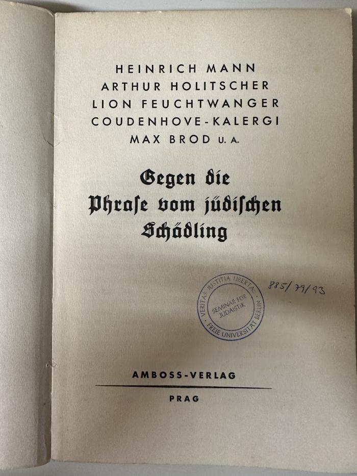 BD 7040 B151 G2 : Gegen die Phrase vom jüdischen Schädling (1933)