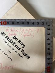 - (Seeger, Ernst),  Widmung, Name, Berufsangabe/Titel/Branche, Datum'das Vaterland ist nicht [xxx] gefallen ([xxxx])
Herrn [xxx] Rosenberg
in wertgeschätzter Dankbarkeit zugeeignet
vom Verfasser. Dr. Ernst Seeger
den 26.4.26 u. Z.
'. 