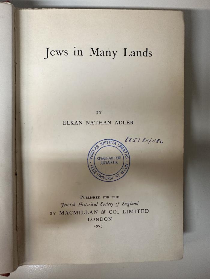 BD 9050 A237 : Jews in many lands (1905)