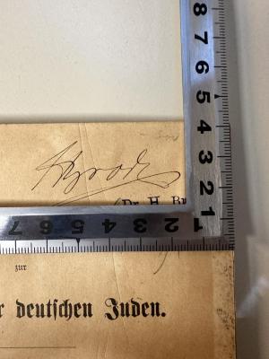 - (Brody, Heinrich), Von Hand: Autogramm; 'H. Brody'. 