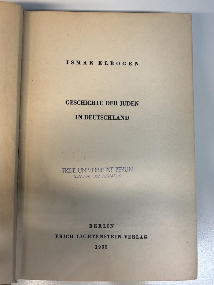 BD 9250 E37+2 : Die Geschichte der Juden in Deutschland (1935)