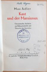 M 726 A 25 20 : Kant und der Marxismus  (1925)