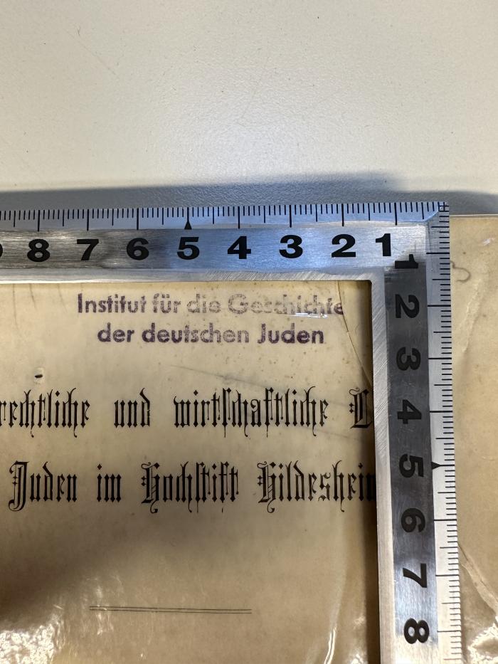 - (Institut für die Geschichte der deutschen Juden), Von Hand: ; 'Institut für die Geschichte der deutschen Juden'. 