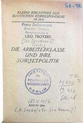 M 726 T 76 46 : Die Arbeiterklasse und ihre Sowjetpolitik (1920)