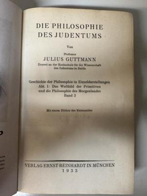 CD 1400 G985+4 : Die Philosophie des Judentums (1933)