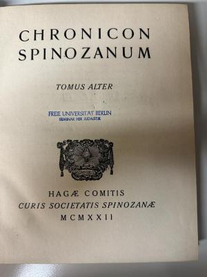 CF 8317 C557-2 : Chronicon Spinozanum. (o. J.)