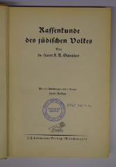 GB M 598 : Rassenkunde des jüdischen Volkes (1930)