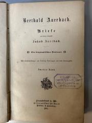 GB M 3768 : Briefe an seinen Freund Jakob Auerbach. 2. Band (1884)