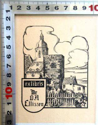 - (Ellissen, Otto Adolf), Etikett: Exlibris; 'exlibris Dr. O. A. Ellissen'. 