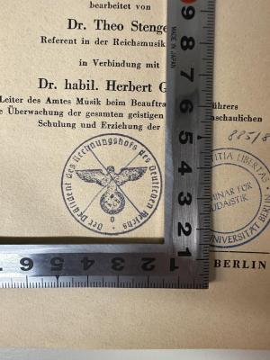 - (Rechnungshof des Deutschen Reichs), Stempel: Berufsangabe/Titel/Branche, Ortsangabe; 'Der Präsident des Rechnungshofs des Deutschen Reichs'. 