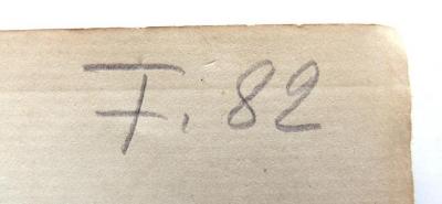 - (Loewenstein, Joseph Dr. med.), Von Hand: Signatur; 'F. 82'. 