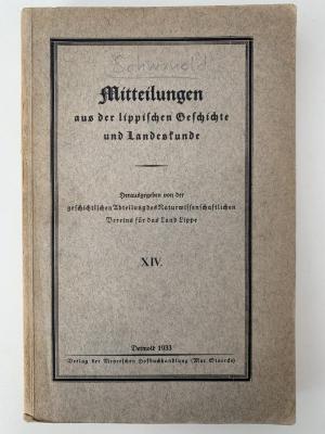 ohne Sign. : Mitteilungen aus der lippischen Geschichte und Landeskunde (1933)