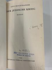 GM 3096.1933-3 : Gesammelte Werke. 3, Der jüdische Krieg : Roman (1933)