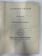 GM 2362 J11(.1920) : Jaákobs Traum : ein Vorspiel (1920)