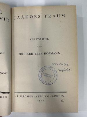 GM 2362 J11 : Jaákobs Traum : ein Vorspiel (1918)