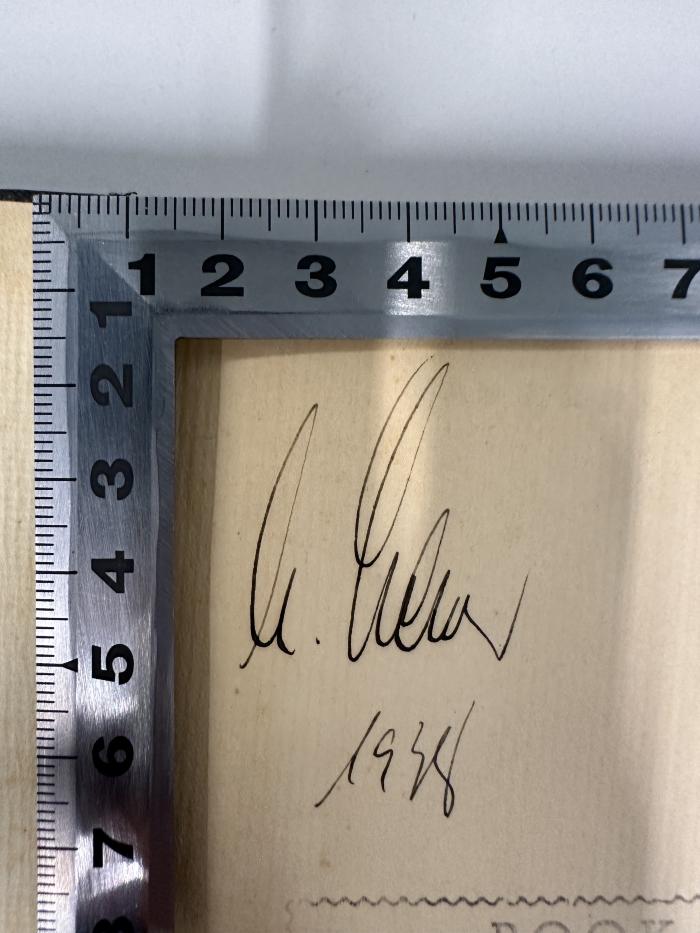 -, Von Hand: Autogramm, Datum; 'M. Levy
1938'