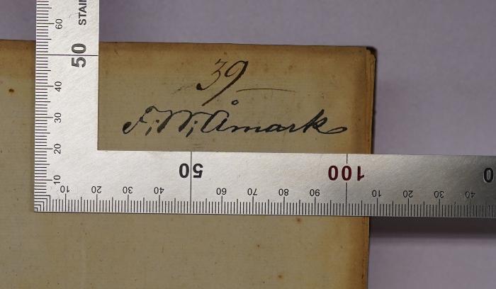 - (Amark, F.), Von Hand: Autogramm, Nummer; '39 F. S. S. Amark'. 