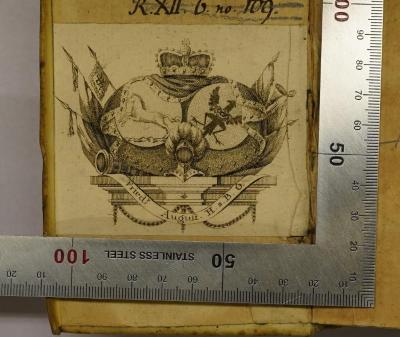 - (Friedrich August, Braunschweig-Lüneburg-Oels, Herzog), Etikett: Exlibris; 'Friedr. August. H. z. B. O.'. 