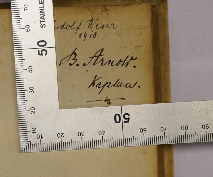 -, Von Hand: Autogramm, Berufsangabe/Titel/Branche; 'B. Arndt Kaplan'