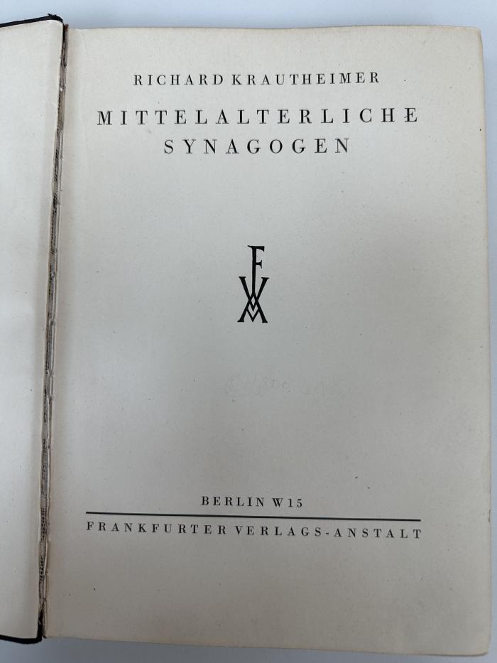 LH 67652 K91 : Mittelalterliche Synagogen (1927)