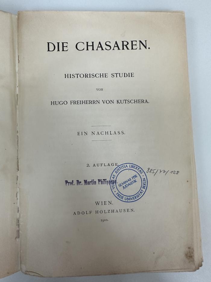 NM 4700 K97(2) : Die Chasaren : historische Studie ; ein Nachlass (1910)