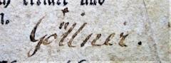 - (Göllner, [?]), Von Hand: Notiz, Name; 'Göllner.'. 
