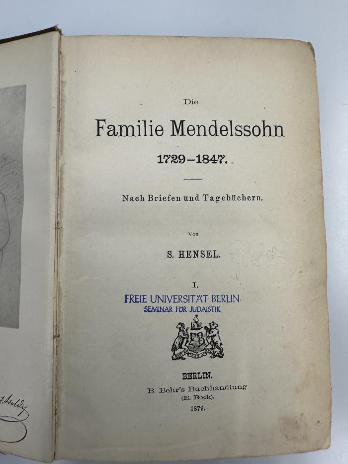 NY 9124 H526-1 : Die Familie Mendelssohn. 1 (1879)