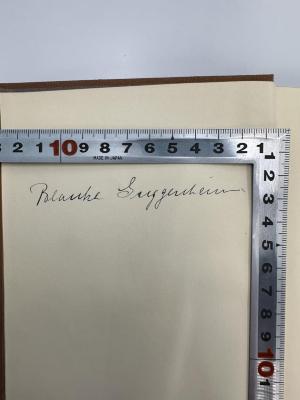 - (Guggenheim, Blanke), Von Hand: Autogramm; 'Blanke Guggenheim'. 