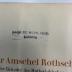 - (Munk, Elie), Stempel: Berufsangabe/Titel/Branche, Name, Ortsangabe; 'Rabbi Eli Munk, PH.D.
London'. 