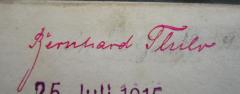 - (Thilo, Bernhard Franz Paul), Von Hand: Autogramm; 'Bernhard Thilo'. 