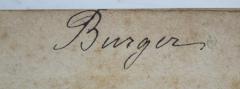 - (Burger, Conrad), Von Hand: Autogramm, Name; 'Burger'. 