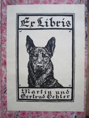  Skizzen von A. G. Meißner. Erste und Zweite Sammlung (1792);- (Oehler, Martin;Oehler, Gertrud), Etikett: Exlibris; 'Ex Libris
W  K
Martin und Gertrud Oehler
1913'. 