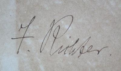  Goethe`s Werke. Nach den vorzüglichen Quellen revidierte Ausgabe; Zweiundzwanzigster Theil. Dichtung und Wahrheit;- (Richter, J.), Von Hand: Autogramm, Name; 'J. Richter'. 