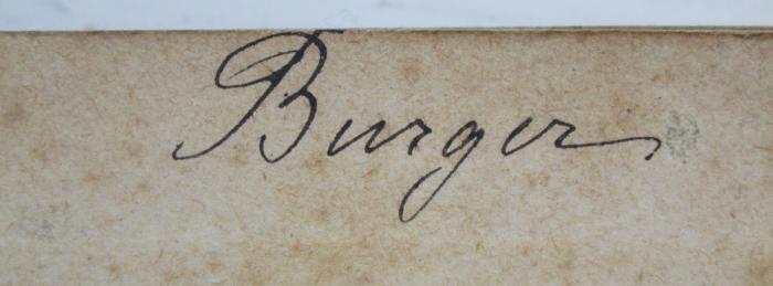  Eugene Aram, A Tale (1842);- (Burger, Conrad), Von Hand: Autogramm; 'Burger'. 