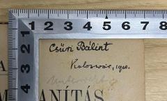 - (Csűri, Bálint), Von Hand: Name; 'Csűri Bálint
[XX]'. 