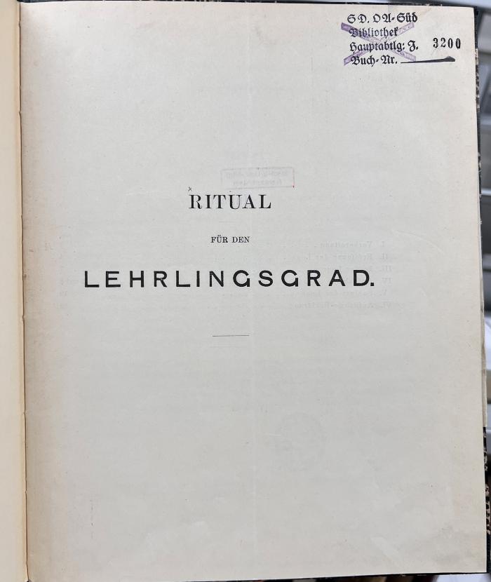 Q 00/769 : Ritual für den Lehrlingsgrad (1897)