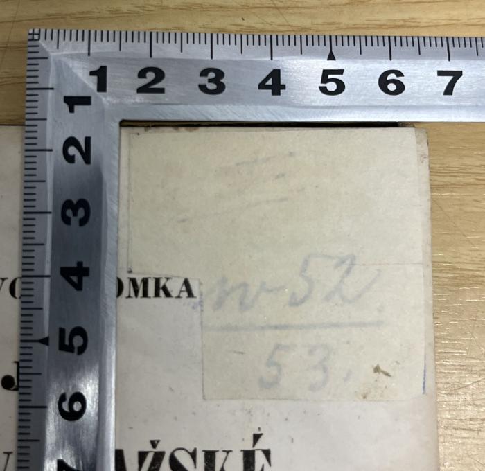 -, Überklebt: Nummer; '[XX]
W 52 /53'