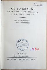 M 760 Bra : Aus nachgelassenen Schriften eines Frühvollendeten  (1922)