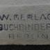 J / 444 (Buchbinderei W. Gerlach), Stempel: Buchbinder, Name, Ortsangabe; 'W. Gerlach
Buchbinderei
Berlin'.  (Prototyp)