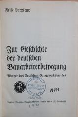 M 831 Paep : Zur Geschichte der deutschen Bauarbeiterbewegung - Werden der Deutschen Baugewerksbundes (1932)