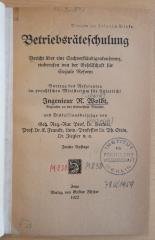 M 830 Wol(2) : Betriebsräteschulung 
 (1922)